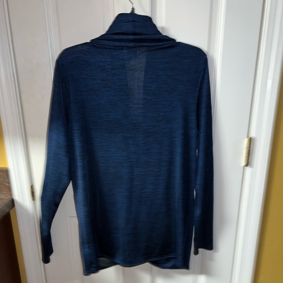 NEW dressy top Gorgeous draping neckline top with built in black tank - Picture 2 of 11